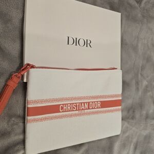 Dior Red and White Clutch with Elegant Design
